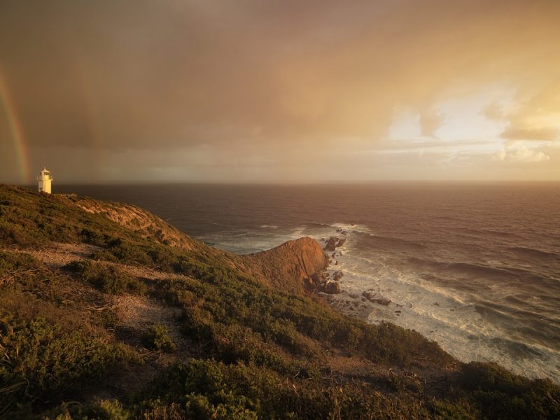 rainbow, lighthouse, sunset-1467986.jpg